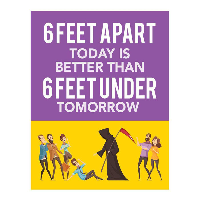 Funny Social Distancing Signs, Humorous Face Mask Required Rectangle Business Signs, Vinyl Sticker Decals-Set of 10-Andaz Press-Today Is Better-