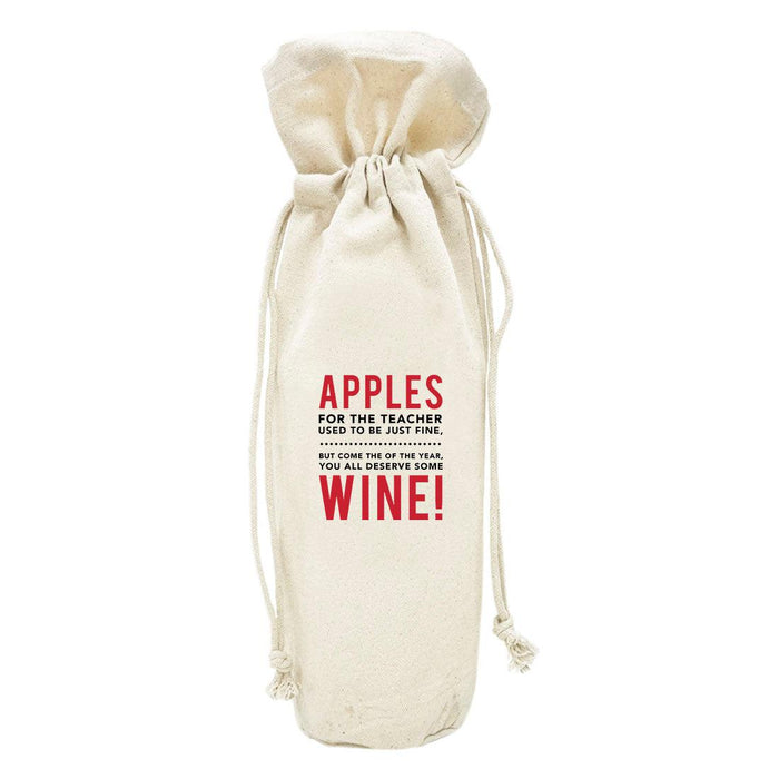 Funny Teacher Gifts Canvas Wine Bag-Set of 1-Andaz Press-You All Deserve Some Wine-