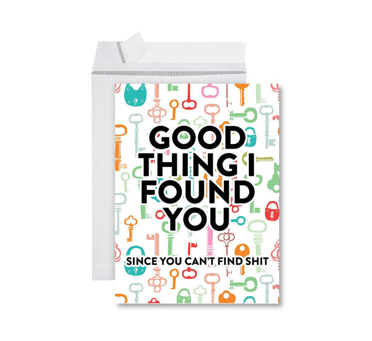 Funny Valentine's Day Jumbo Card with Envelope, Naughty Valentine's Day Greeting Card-Set of 1-Andaz Press-I Love Your Face-