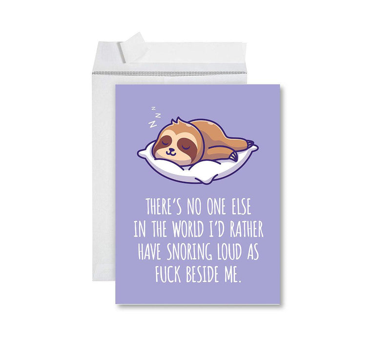 Funny Valentine's Day Jumbo Card with Envelope, Naughty Valentine's Day Greeting Card-Set of 1-Andaz Press-Snoring Loud As Fuck-