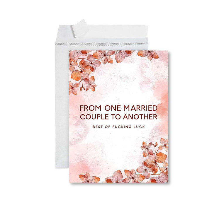 Funny Wedding Jumbo Card, Blank Congratulations Greeting Card with Envelope-Set of 1-Andaz Press-Fucking Finally-