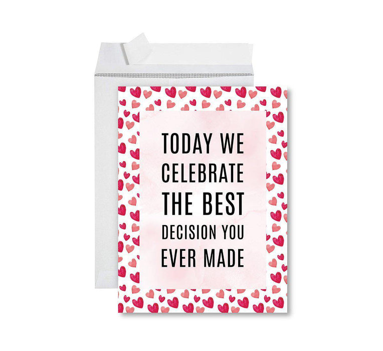 Funny Wedding Jumbo Card, Blank Congratulations Greeting Card with Envelope-Set of 1-Andaz Press-Best Decision You Ever Made-