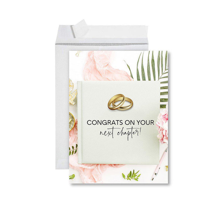 Funny Wedding Jumbo Card, Blank Congratulations Greeting Card with Envelope-Set of 1-Andaz Press-Congrats On Your Next Chapter-