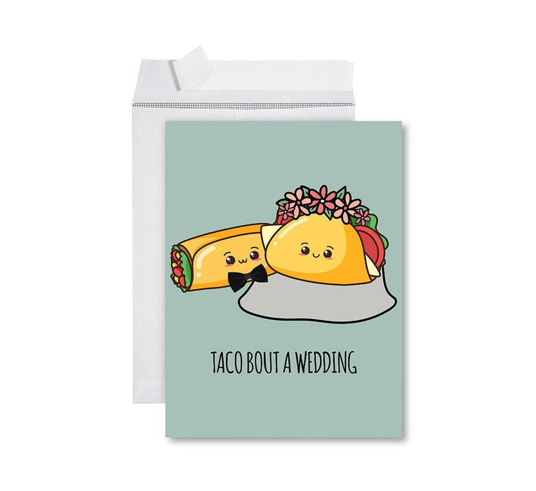 Funny Wedding Jumbo Card, Blank Congratulations Greeting Card with Envelope-Set of 1-Andaz Press-Taco Bout A Wedding-