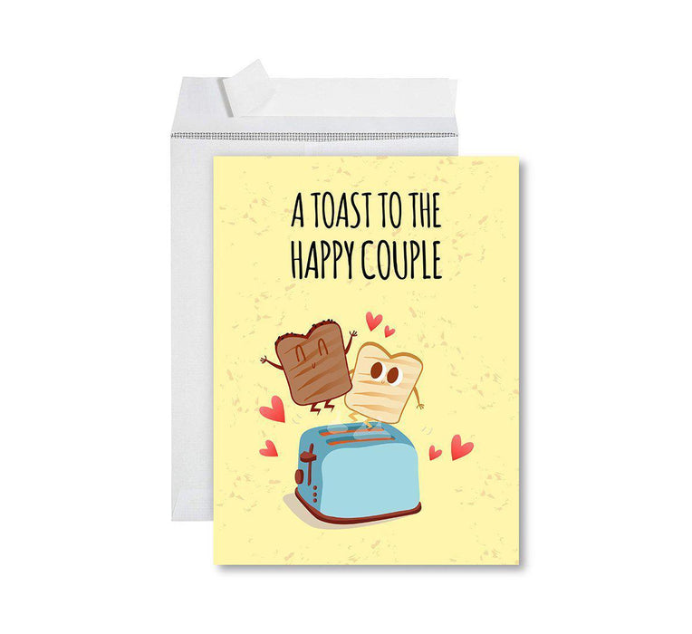 Funny Wedding Jumbo Card, Blank Congratulations Greeting Card with Envelope-Set of 1-Andaz Press-Toast To The Happy Couple-