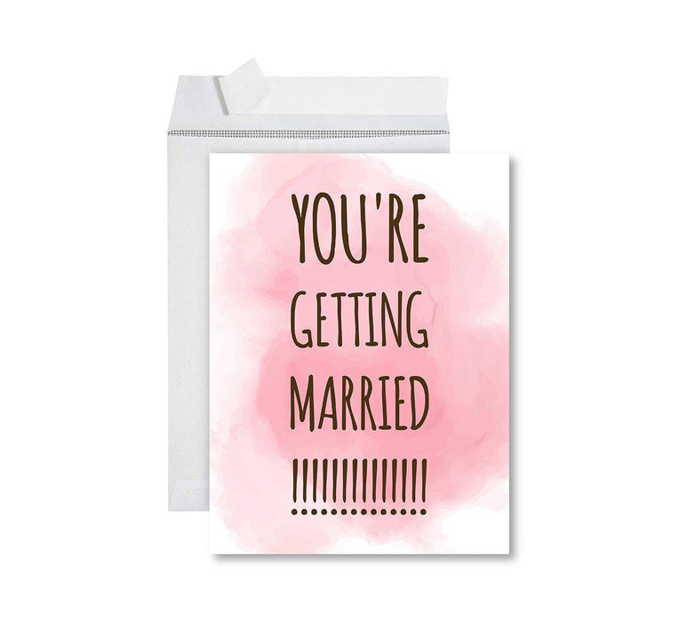 Funny Wedding Jumbo Card, Blank Congratulations Greeting Card with Envelope-Set of 1-Andaz Press-You're Getting Married-