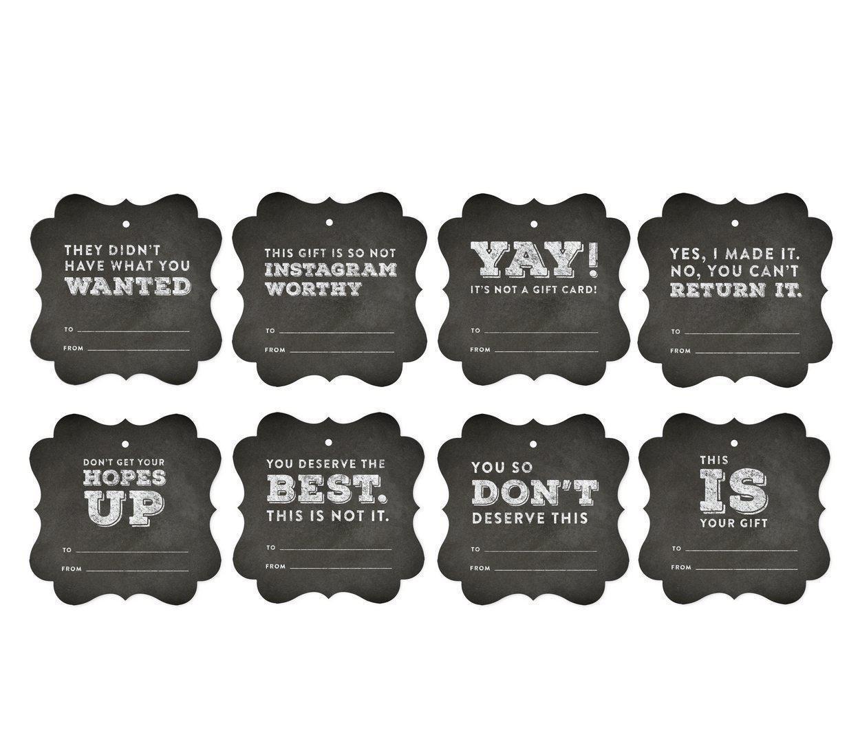Funny & Witty Christmas Fancy Frame Chalkboard Gift Tags-Set of 24-Andaz Press-