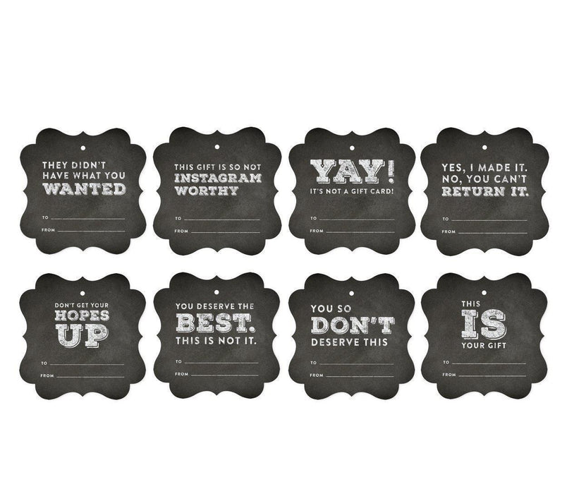 Funny & Witty Christmas Fancy Frame Chalkboard Gift Tags-Set of 24-Andaz Press-