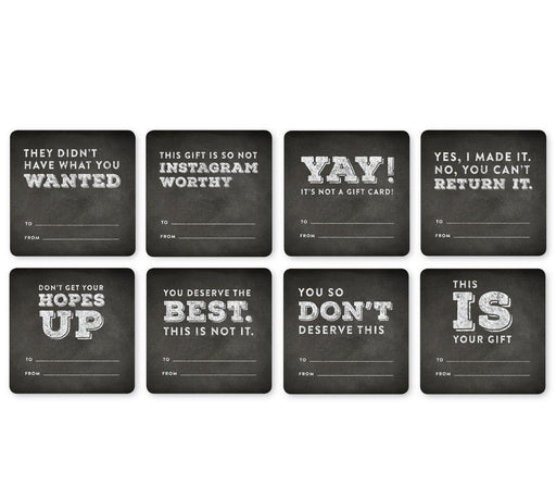 Funny & Witty Christmas Square Gift Label Stickers-Set of 40-Andaz Press-Chalkboard-