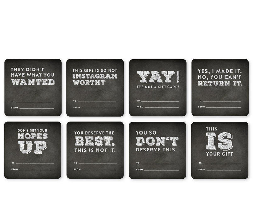 Funny & Witty Christmas Square Gift Label Stickers-Set of 40-Andaz Press-Chalkboard-