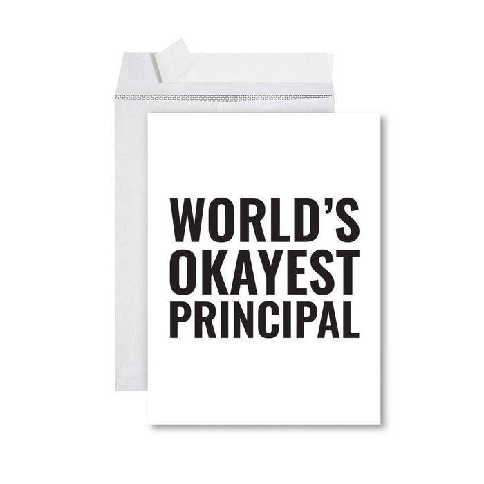 Funny World's Okayest Jumbo Greeting Card for Birthdays, Retirement, and Office Celebrations-Set of 1-Andaz Press-Pilot-