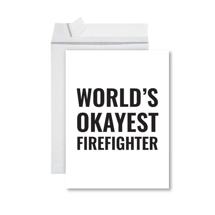 Funny World's Okayest Jumbo Greeting Card for Birthdays, Retirement, and Office Celebrations-Set of 1-Andaz Press-Pilot-