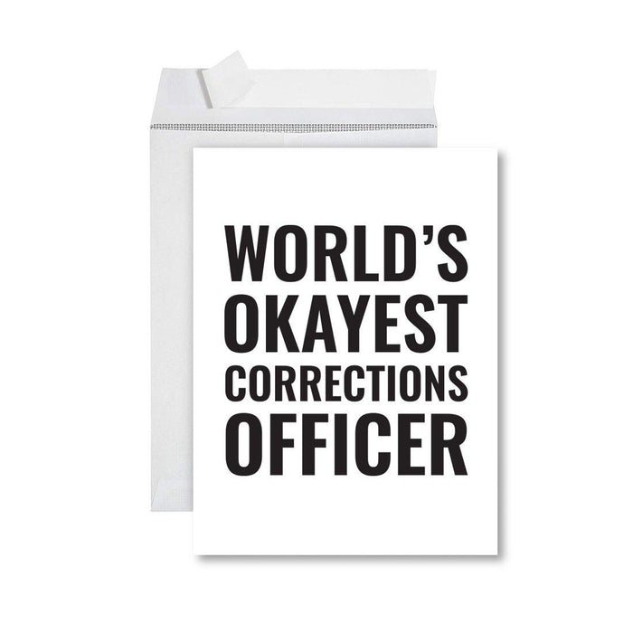 Funny World's Okayest Jumbo Greeting Card for Birthdays, Retirement, and Office Celebrations-Set of 1-Andaz Press-Pilot-