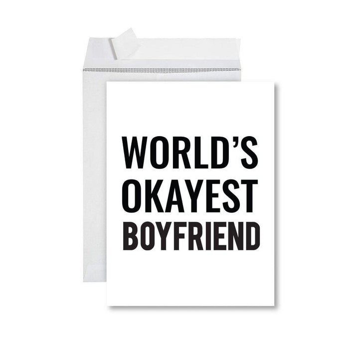 Funny World's Okayest Jumbo Greeting Card for Birthdays, Retirement, and Office Celebrations-Set of 1-Andaz Press-Pilot-