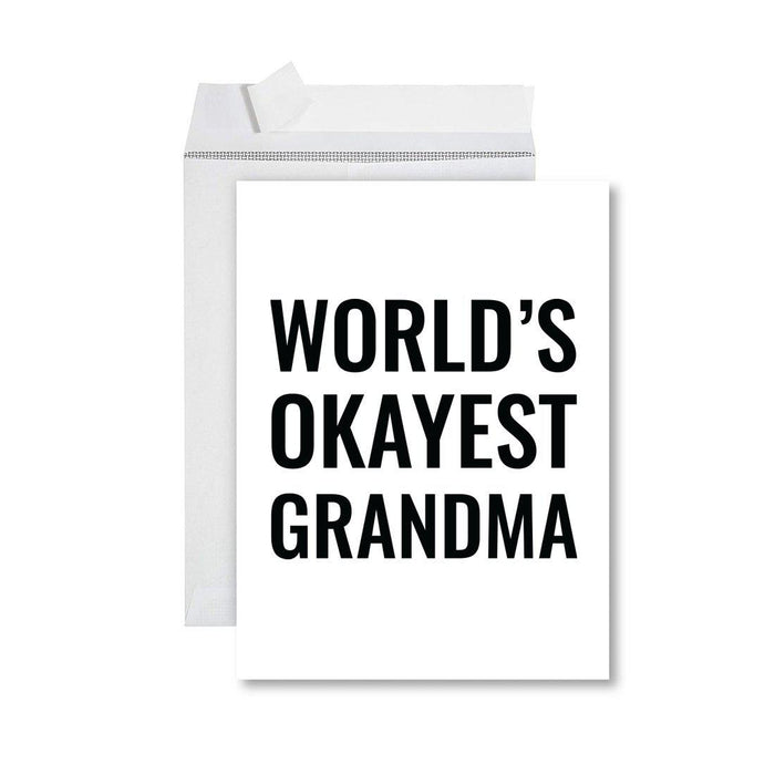 Funny World's Okayest Jumbo Greeting Card for Birthdays, Retirement, and Office Celebrations-Set of 1-Andaz Press-Pilot-