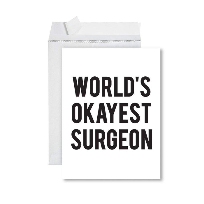 Funny World's Okayest Jumbo Greeting Card for Birthdays, Retirement, and Office Celebrations-Set of 1-Andaz Press-Pilot-