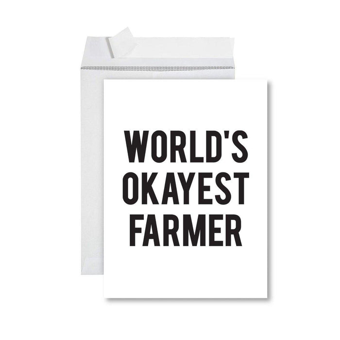 Funny World's Okayest Jumbo Greeting Card for Birthdays, Retirement, and Office Celebrations-Set of 1-Andaz Press-Pilot-
