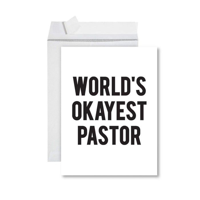 Funny World's Okayest Jumbo Greeting Card for Birthdays, Retirement, and Office Celebrations-Set of 1-Andaz Press-Pilot-
