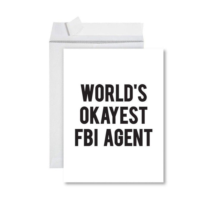 Funny World's Okayest Jumbo Greeting Card for Birthdays, Retirement, and Office Celebrations-Set of 1-Andaz Press-Pilot-