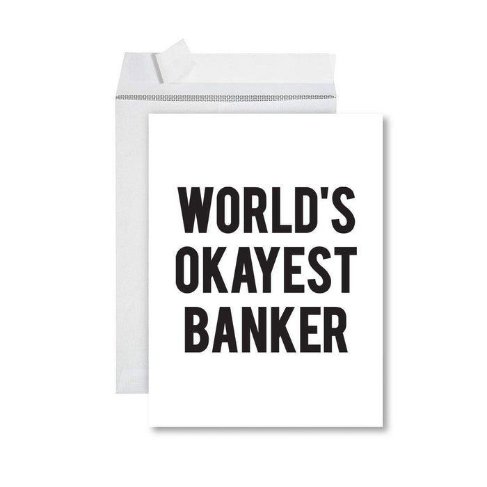 Funny World's Okayest Jumbo Greeting Card for Birthdays, Retirement, and Office Celebrations-Set of 1-Andaz Press-Pilot-
