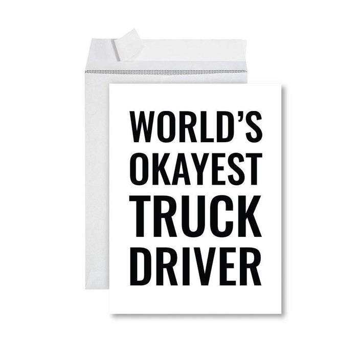 Funny World's Okayest Jumbo Greeting Card for Birthdays, Retirement, and Office Celebrations-Set of 1-Andaz Press-Pilot-