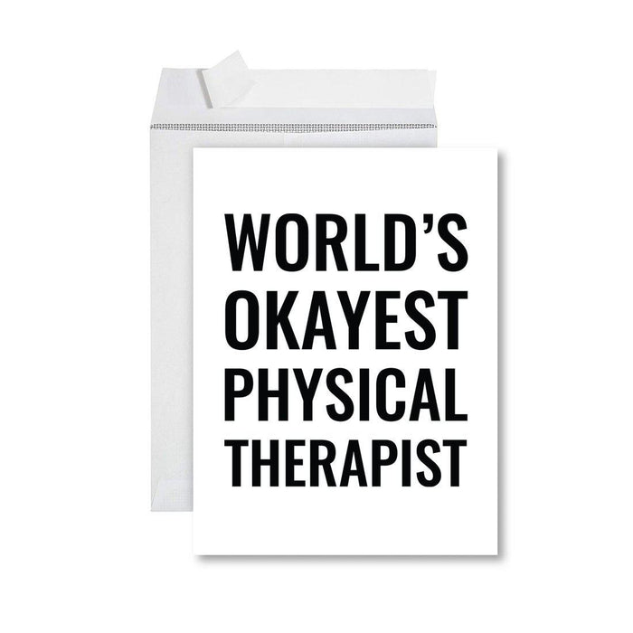 Funny World's Okayest Jumbo Greeting Card for Birthdays, Retirement, and Office Celebrations-Set of 1-Andaz Press-Pilot-
