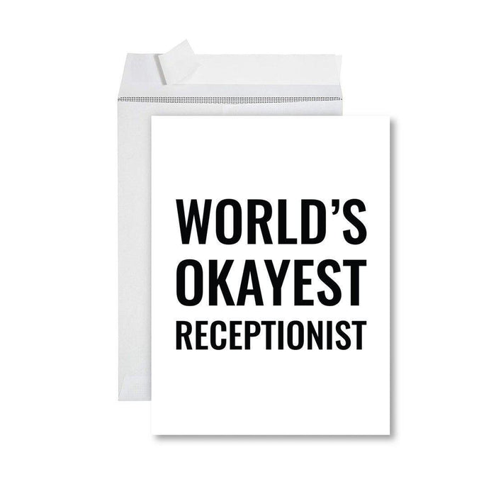 Funny World's Okayest Jumbo Greeting Card for Birthdays, Retirement, and Office Celebrations-Set of 1-Andaz Press-Pilot-