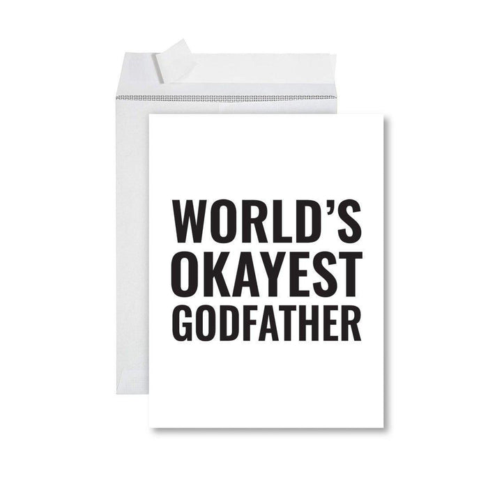 Funny World's Okayest Jumbo Greeting Card for Birthdays, Retirement, and Office Celebrations-Set of 1-Andaz Press-Godfather-
