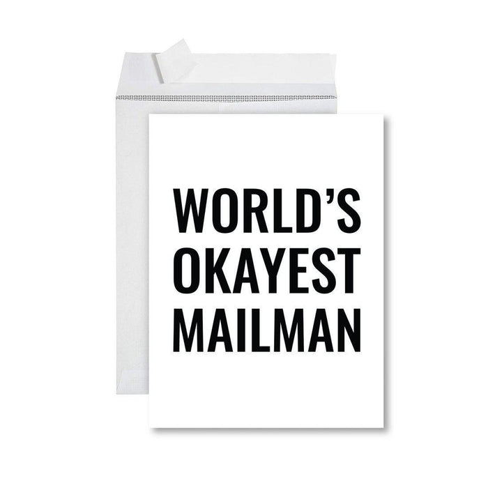 Funny World's Okayest Jumbo Greeting Card for Birthdays, Retirement, and Office Celebrations-Set of 1-Andaz Press-Mailman-
