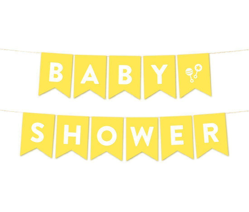 Gender Neutral Baby Shower Pennant Garland Party Banner-Set of 1-Andaz Press-Mint Green-Baby Shower-