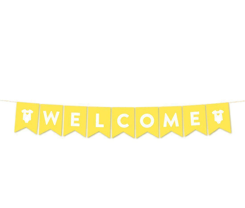 Gender Neutral Baby Shower Pennant Garland Party Banner-Set of 1-Andaz Press-Mint Green-Baby Shower-