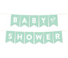 Gender Neutral Baby Shower Pennant Garland Party Banner-Set of 1-Andaz Press-Mint Green-Baby Shower-