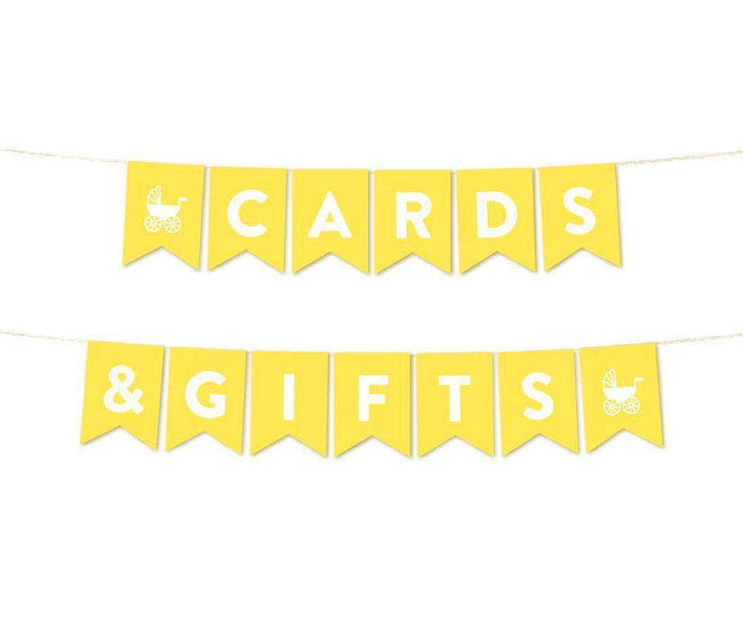 Gender Neutral Baby Shower Pennant Garland Party Banner-Set of 1-Andaz Press-Yellow-Cards & Gifts-