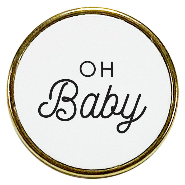 Gender Reveal Baby Shower Lapel Pins-Set of 1-Andaz Press-Oh Baby-