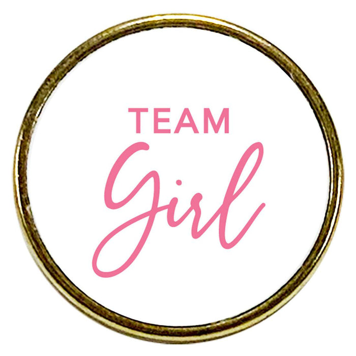 Gender Reveal Baby Shower Lapel Pins-Set of 1-Andaz Press-Team Girl-