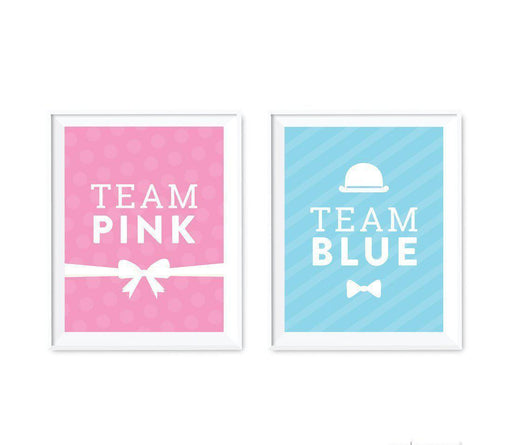 Gender Reveal Baby Shower Team Pink/Blue Party Signs, 2-Pack-Set of 2-Andaz Press-