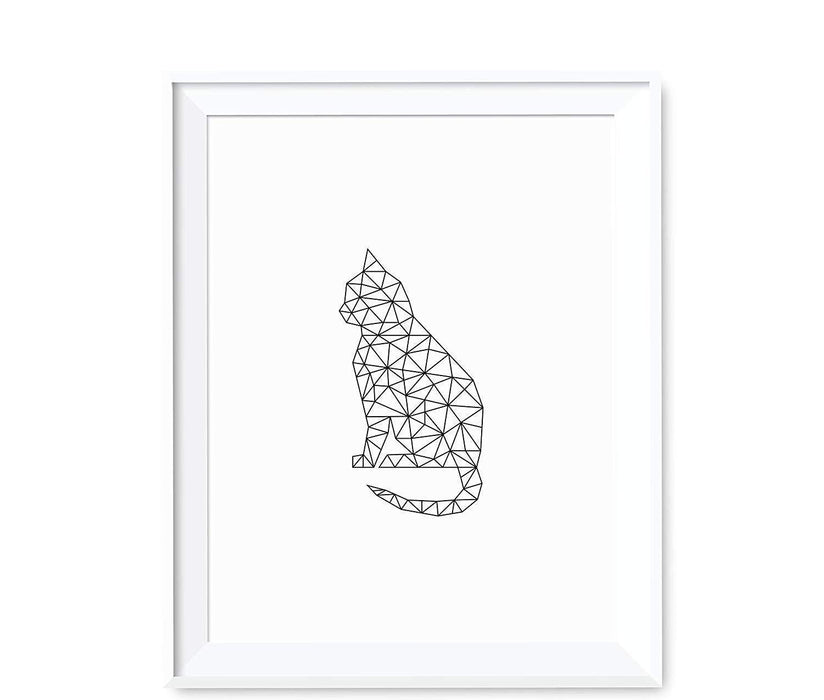 Geometric Animal Origami Wall Art Black White Minimalist Print-Set of 1-Andaz Press-Elephant-