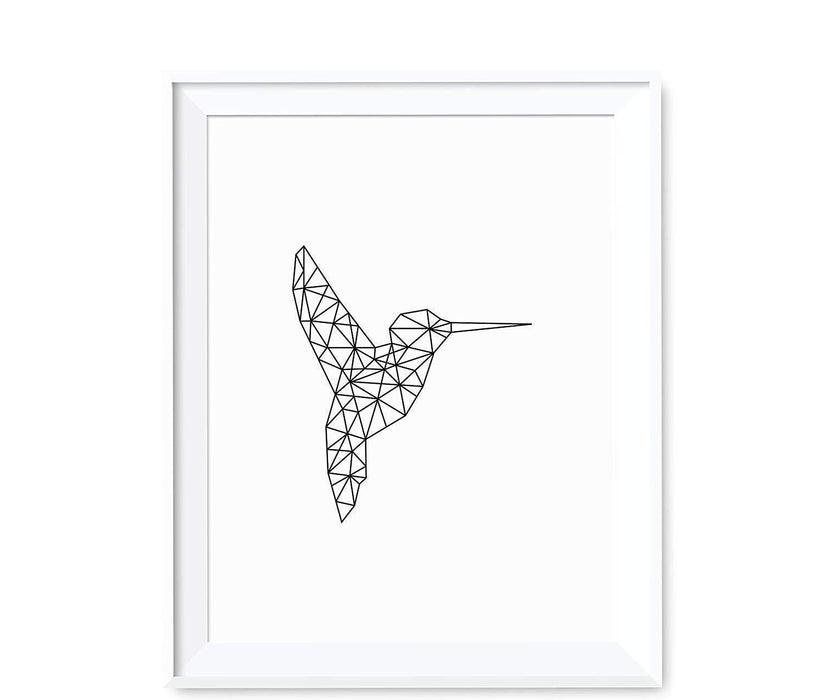Geometric Animal Origami Wall Art Black White Minimalist Print-Set of 1-Andaz Press-Elephant-