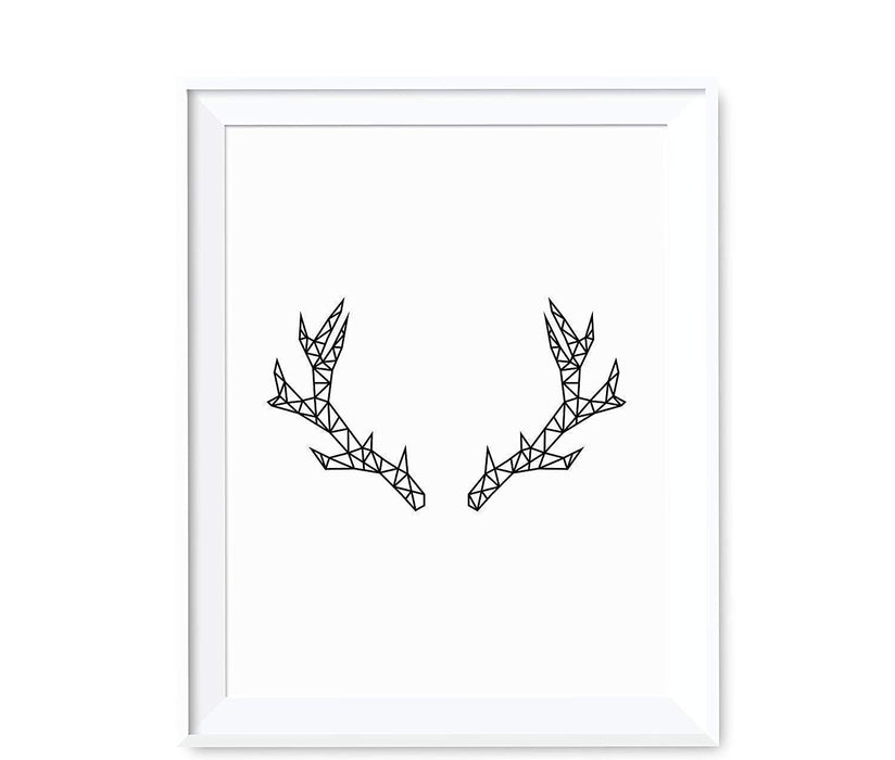 Geometric Animal Origami Wall Art Black White Minimalist Print-Set of 1-Andaz Press-Elephant-