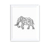Geometric Animal Origami Wall Art Black White Minimalist Print-Set of 1-Andaz Press-Elephant-