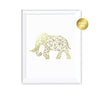 Geometric Animal Origami Wall Art Metallic Gold Ink Print-Set of 1-Andaz Press-Elephant-