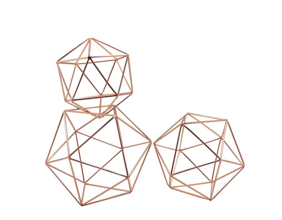 Geometric Decor Shapes Himmelis Prisms-Set of 3-Koyal Wholesale-Rose Gold-