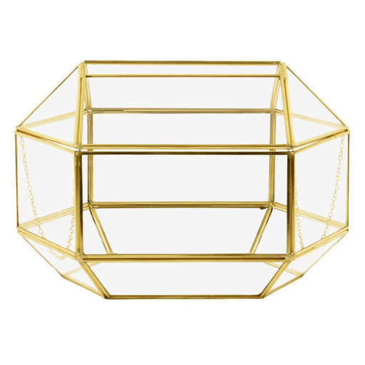 Geometric Glass Card Box-Set of 1-Koyal Wholesale-Gold-