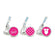 Girl Baby Shower Hershey's Kisses Stickers-Set of 216-Andaz Press-Fuchsia-