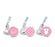 Girl Baby Shower Hershey's Kisses Stickers-Set of 216-Andaz Press-Bubblegum Pink-