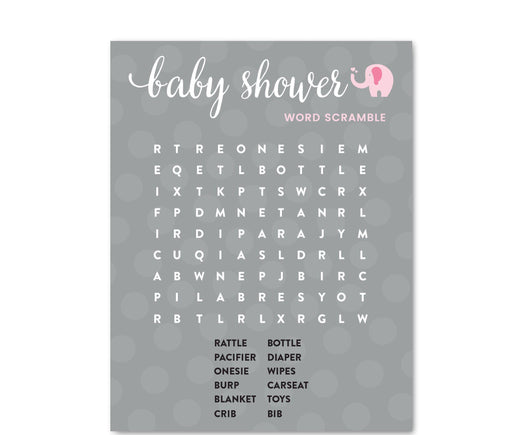 Girl Elephant Baby Shower Games & Fun Activities-Set of 20-Andaz Press-Books For Baby-