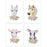 Girls Nursery Room Wall Art, Floral Roses Farm Animals Sheep Horse Llama Cow, White-Set of 4-Andaz Press-