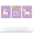 Girls Nursery Room Wall Art, Lavender Unicorn Believe in Yourself-Set of 3-Andaz Press-