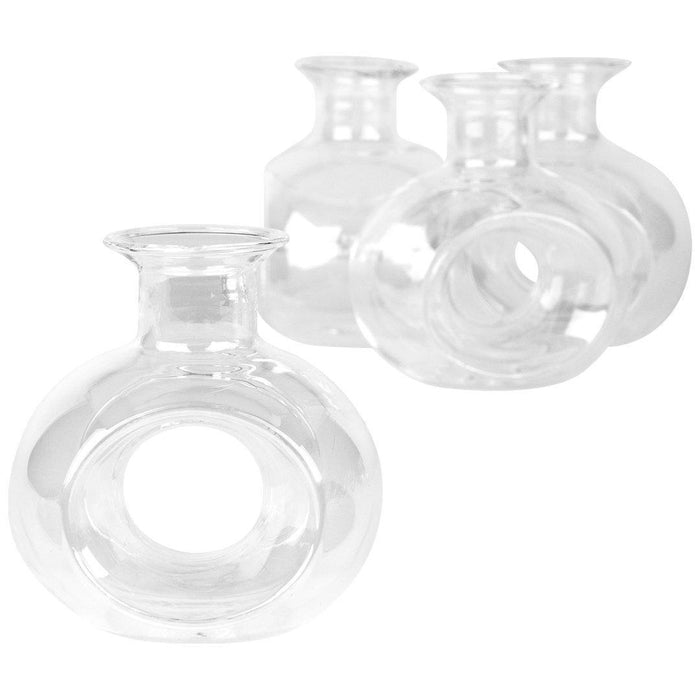 Glass Bud Vase Napkin Rings, Set of 12-Set of 12-Koyal Wholesale-