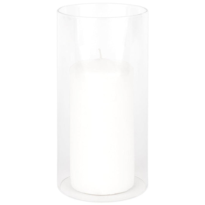 Glass Hurricane Candle Holder Shades, Chimney Glass Tube Covers for Taper & Pillar Candles-Set of 6-Koyal Wholesale-2.6" x 10"-